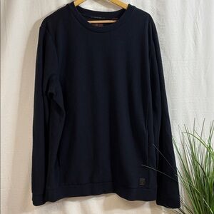 Scotch & Soda Men’s Quilted Crewneck Sweatshirt | Navy | Size XXL